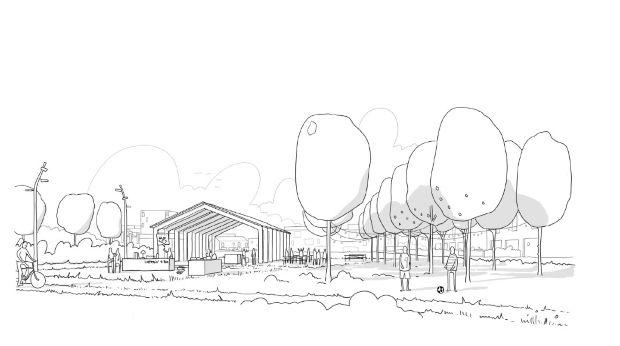 Illustration af mulige funktioner i Det Grønne Hjerte i det sydlige Vinge