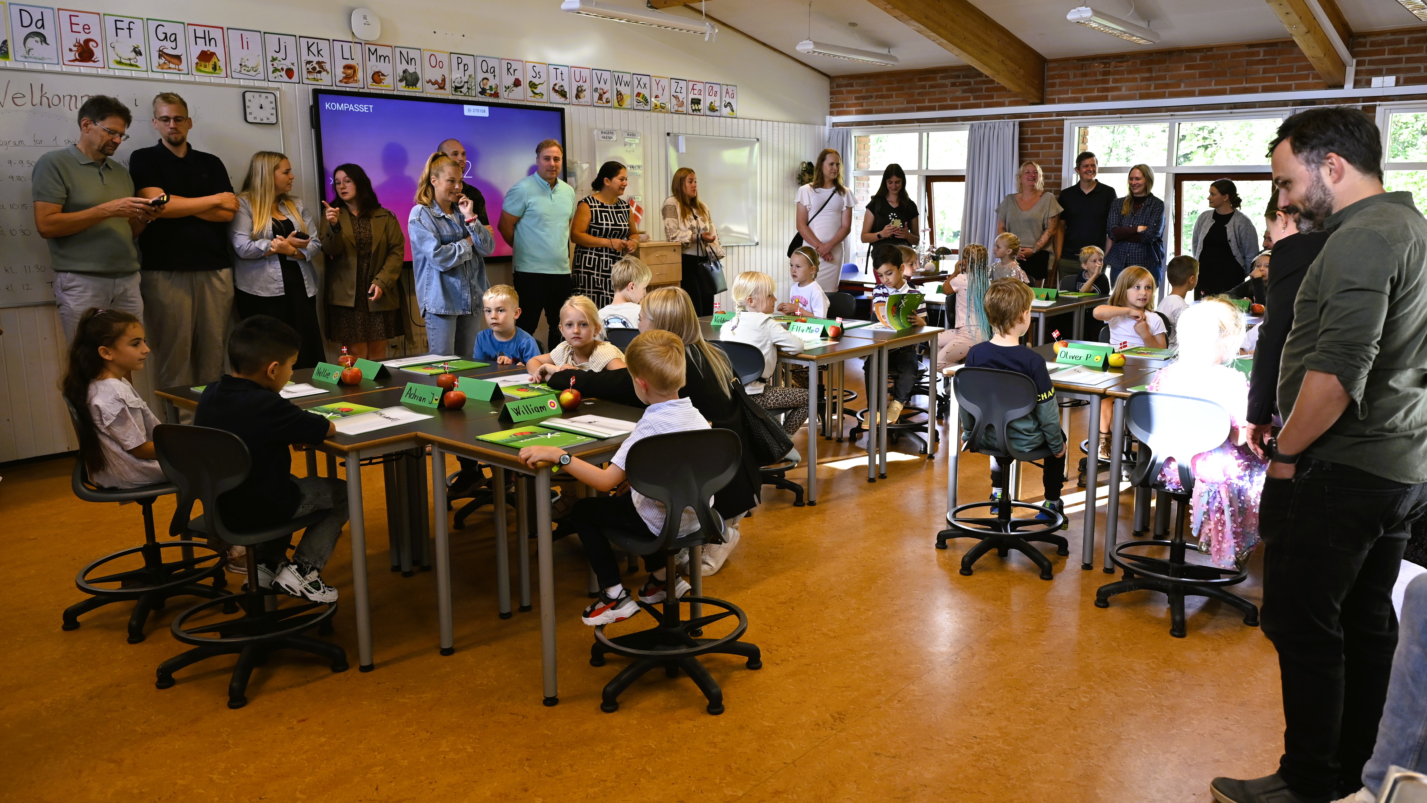 De glade og spændte nye elever i klassen. Foto: Frederikssund Kommune