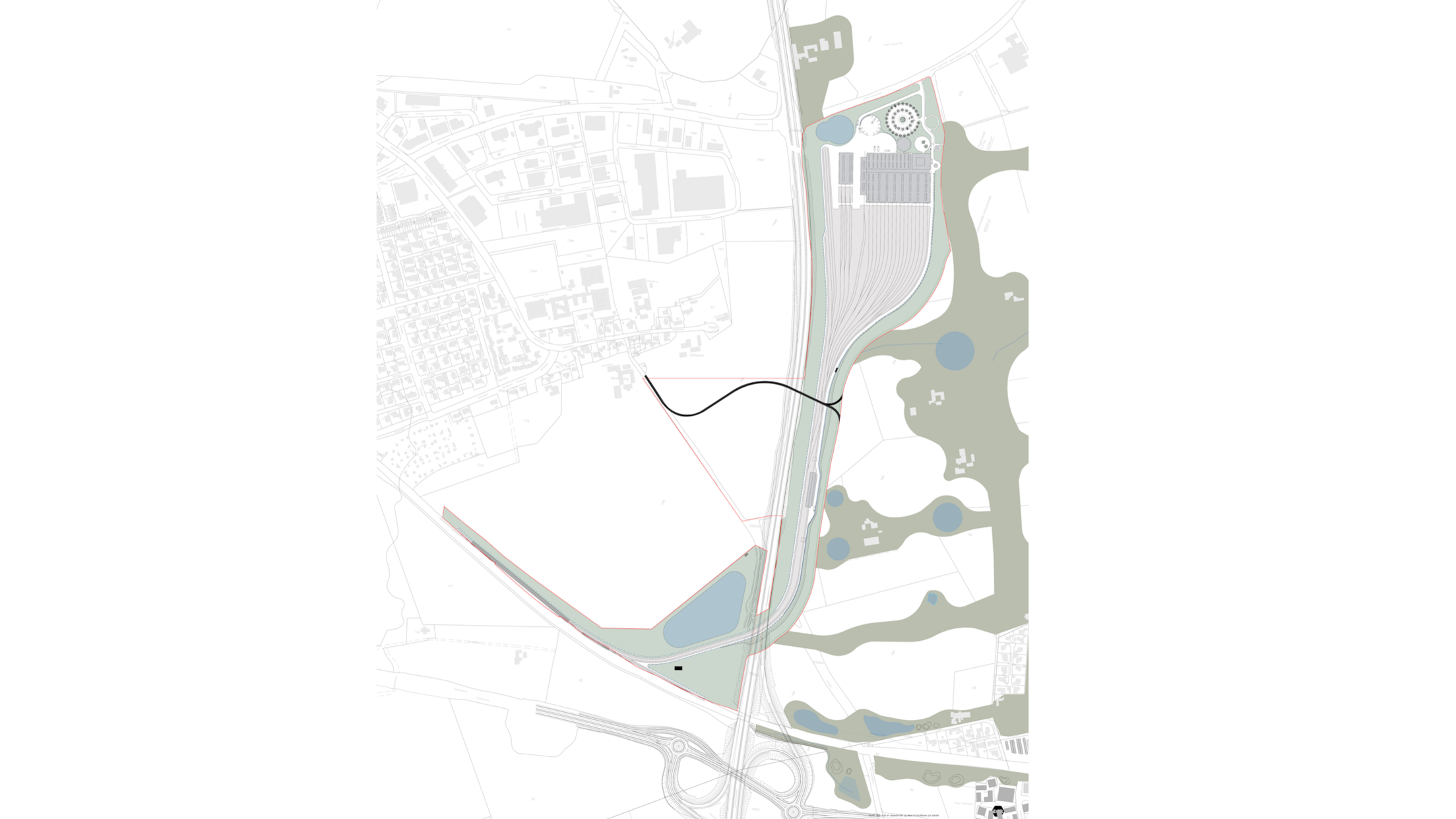 Kort over lokalplan for DSB værksted. Illustration: Frederikssund Kommune