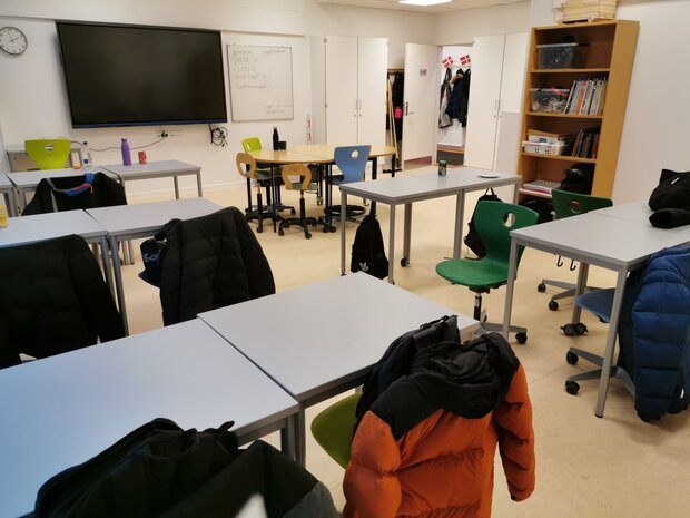 Et af de nye klasselokaler på Ådalens Skole. Foto: Frederikssund Kommune.