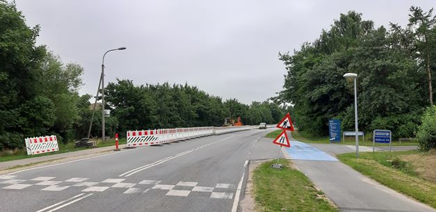 Forberedelse af vejarbejde på Møllevej i Jægerspris. Foto: Frederikssund Kommune.