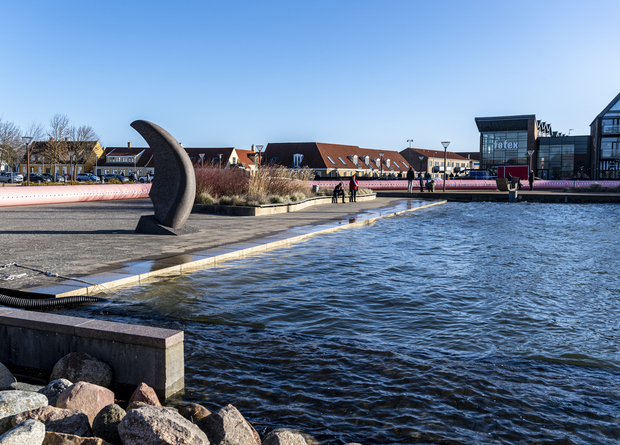 Frederikssund Havn under stormen Malik i januar 2022. Foto: Frederikssund Kommune, Kenneth Jensen.