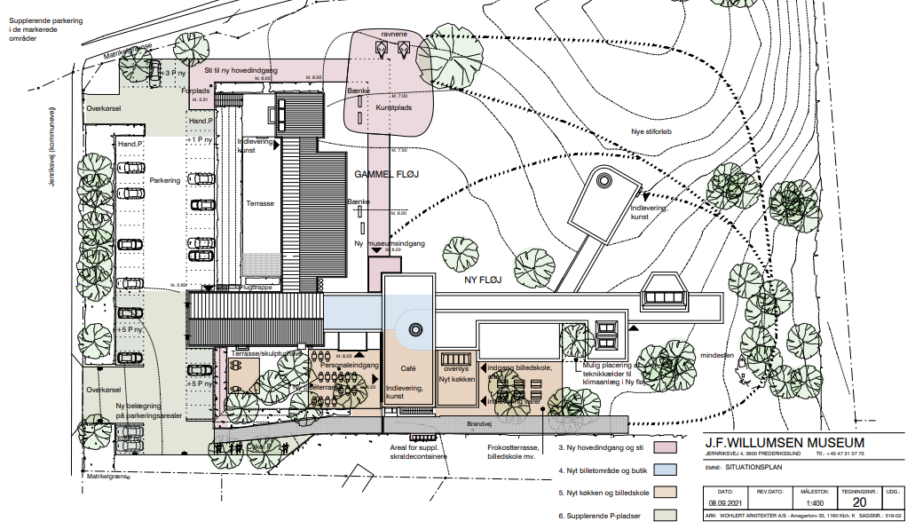 Oversigt over ombygning. Illustration: Wohlert Arkitekter A/S.