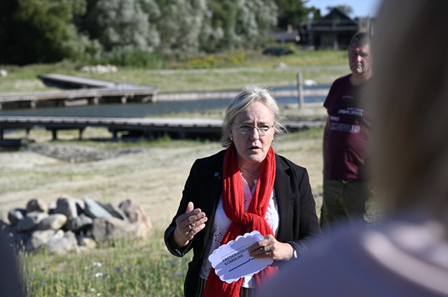 Borgmester Tina Tving Stauning holder tale ved indvielsen. Foto: Frederikssund Kommune