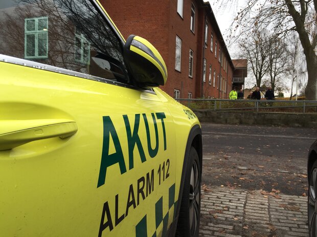 Akutbilen ved Nordhøj i Skibby. Foto: Frederikssund Kommune.