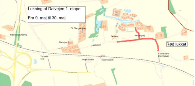 Kort over etape 1. Grafik: Frederikssund Kommune.