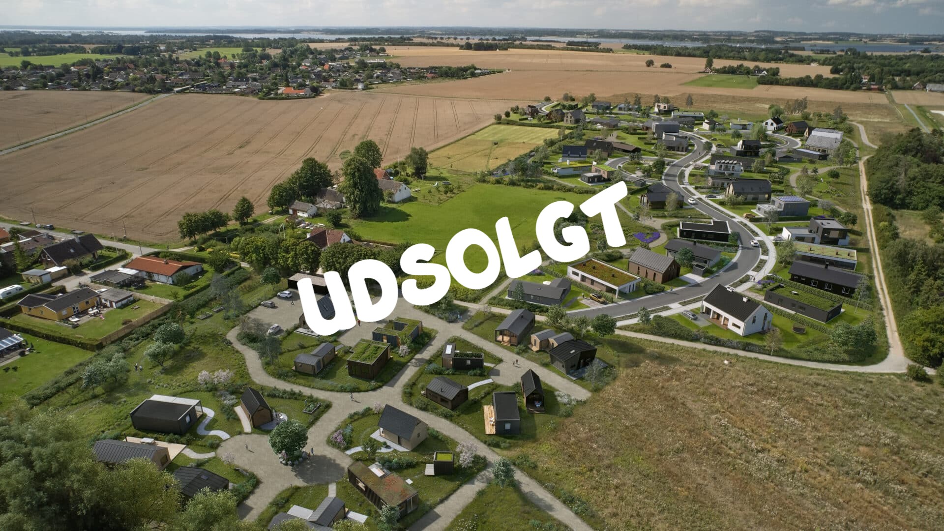 Oversigtsbillede af området med parcelhusgrunde