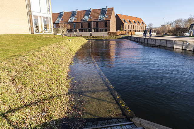 Let oversvømmelse i Berendsens Kanal. Foto: Kenneth Jensen, Frederikssund Kommune.