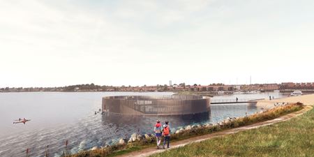 Illustration af hvordan Kultur- og Havnebadet kommer til at se ud. Illustration: Christensen og Co.