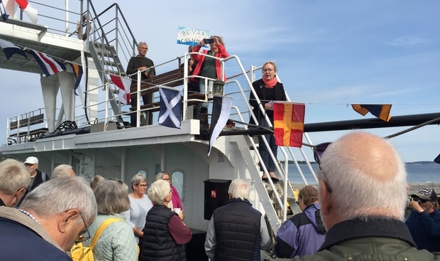 Borgmester Tina Tving Stauning (A) holder tale til de fremmødte. Foto: Frederikssund Kommune.