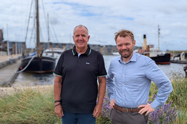 Finn Møller, Business Partner & Event Manager i Frederikssund Erhverv sammen med Sune Kohl Bomholt Rasmussen, erhvervs- og turismekonsulent i Frederikssund Kommune. Foto: Frederikssund Erhverv.
