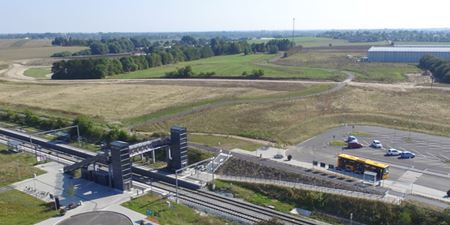 Vinge Station og p-plads. Foto: Frederikssund Kommune.