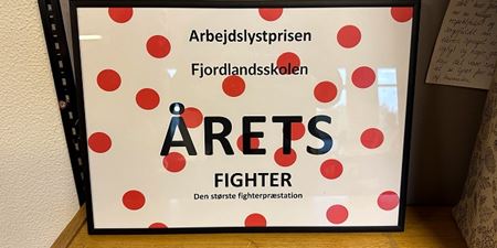 Diplom for prisen som Årets Fighter. Foto: Frederikssund Kommune.