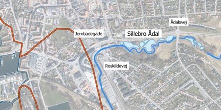 Kort over Sillebro Ådal.