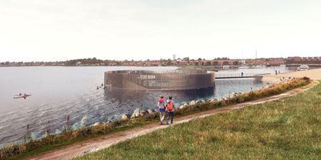 Illustration af hvordan Kultur- og Havnebadet kommer til at se ud. Illustration: Christensen og Co.