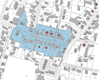 Kort med rids af kulturmiljø Stationsvej