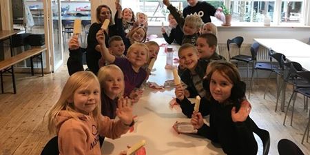 1. gult hold på Slotsparkens Friskole vandt is til hele klassen. Foto: Frederikssund Kommune.
