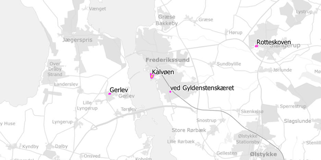  Kort over Regulering af rågekolonier 