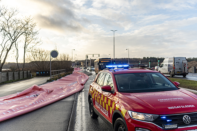 Arbejdet med udlæggelse watertube ved Færgevej er i gang. Foto: Kenneth Jensen, Frederikssund Kommune.