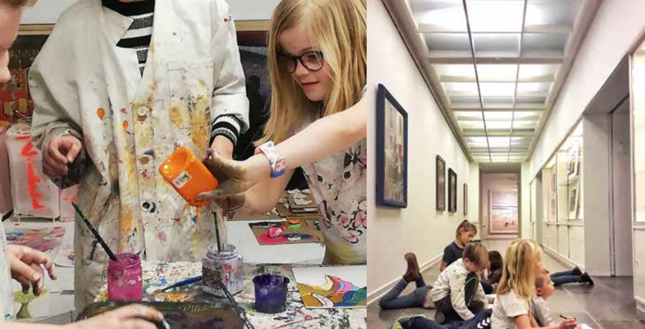 Billedcollage med børn, der laver forskellige kreative aktiviteter. Foto: Frederikssund Kommune.