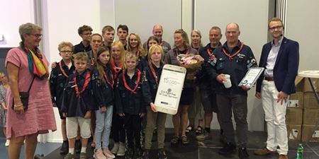 Erik Ejegod gruppe, det danske spejderkorps modtog årets Fritidspris. Foto: Frederikssund Kommune.