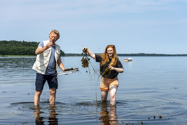 Naturvejledere i vandet på en sommerdag. Foto: Frederikssund Kommune, Kenneth Jensen.