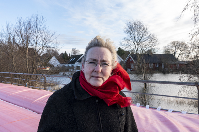 Tina Tving Stauning ved Færgevej i Frederikssund fredag eftermiddag. Foto: Kenneth Jensen, Frederikssund Kommune.