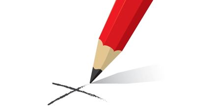 Blyant sætter et kryds. Grafik: Colourbox.