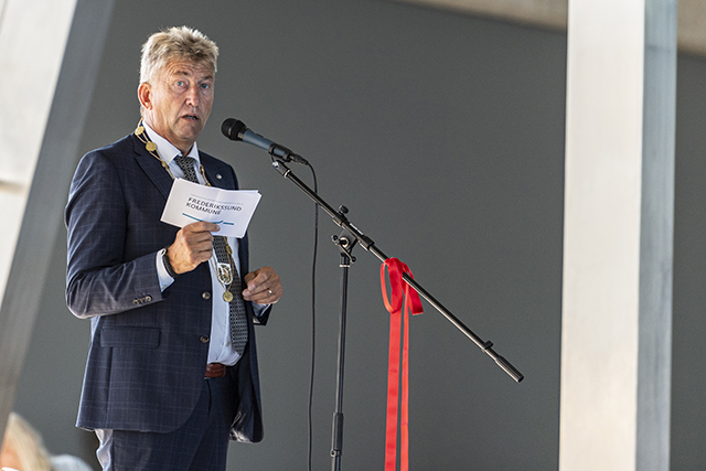 Borgmester John Schmidt Andersen holder åbningstale. Foto: Kenneth Jensen, Frederikssund Kommune.
