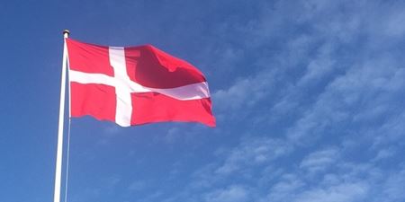 Dannebrog vajer mod en blå himmel. Foto: Frederikssund Kommune.