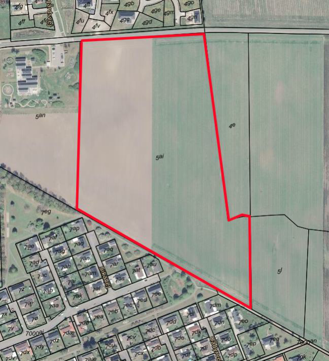 Lokalplanafgrænsning Kortet viser afgrænsning for lokalplanforslag 176 markeret med rødtr