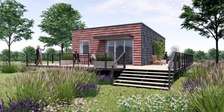 Visualisering af Klimakassen ved Vinge Station. Visualisering: P+P Arkitekter.