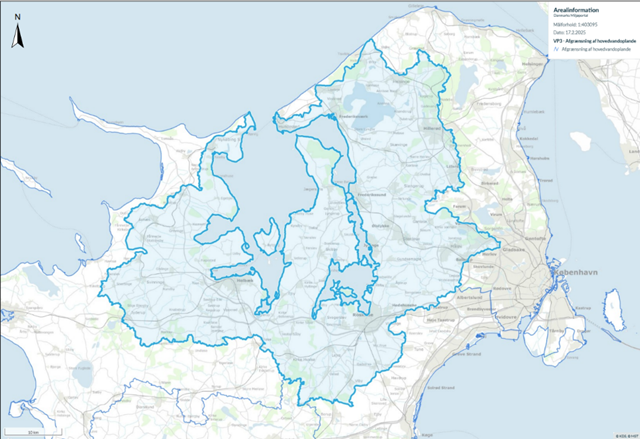 Kort over den lokale grønne trepart for Isefjord og Roskilde Fjord.