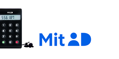 MitID kodelæser og logo. Grafik: MitID.