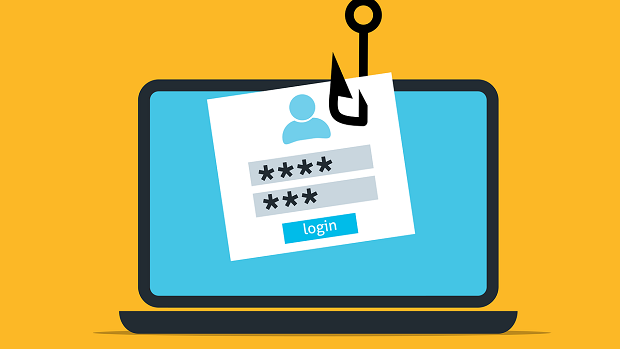 Illustration af en fiskekrog der snupper login oplysninger fra en computer. Illustration: Pixabay.