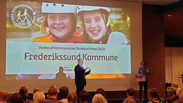 Frederiksund Kommune bliver kåret til vinder af kommunernes trafiktest 2023. Foto: Rådet for Sikker Trafik.