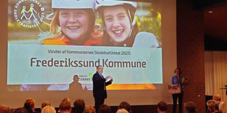 Frederikssund Kommune bliver kåret til vinder af kommunernes trafiktest 2023. Foto: Rådet for Sikker Trafik.