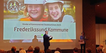 Frederikssund Kommune bliver kåret til vinder af kommunernes trafiktest 2023. Foto: Rådet for Sikker Trafik.