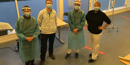 Medarbejderne på testcenteret på Lundevej i Frederikssund. Foto: Frederikssund Kommune.