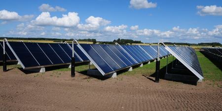 Solvarmeanlæg ved Jægerspris. Foto: Kenneth Jensen, Frederikssund Kommune.
