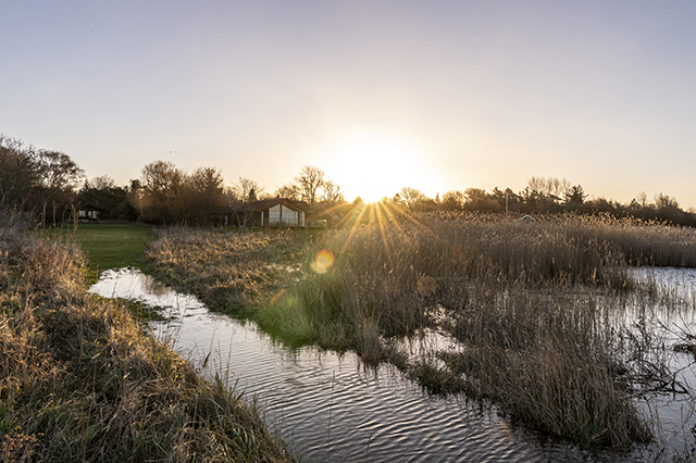 Over Dråby Strand var stedet hvor vandet kom tættest på. Foto: Kenneth Jensen, Frederikssund Kommune.