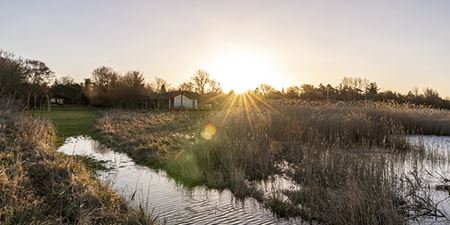Over Dråby Strand var stedet hvor vandet kom tættest på. Foto: Kenneth Jensen, Frederikssund Kommune.