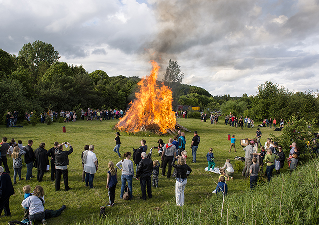 Sankthansbål hos Erik Ejegod-spejderne i Slangerup i 2015. Foto: Kenneth Jensen.