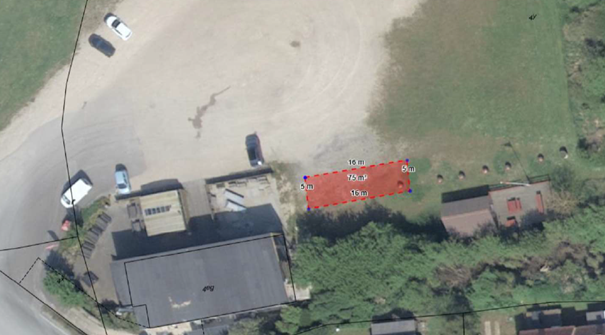 Luftfoto af stadepladsarealet i Kulhuse
