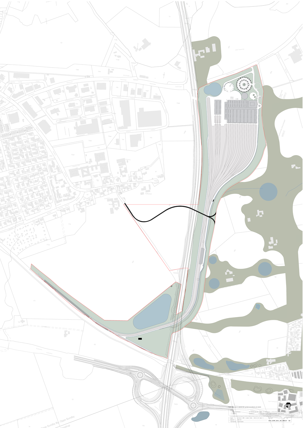 Kort over lokalplan for DSB værksted. Illustration: Frederikssund Kommune